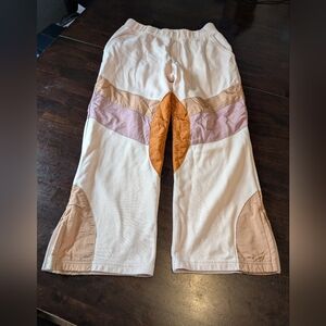Free People Movement Flurry Pants, Women's Medium, Cream/Pink